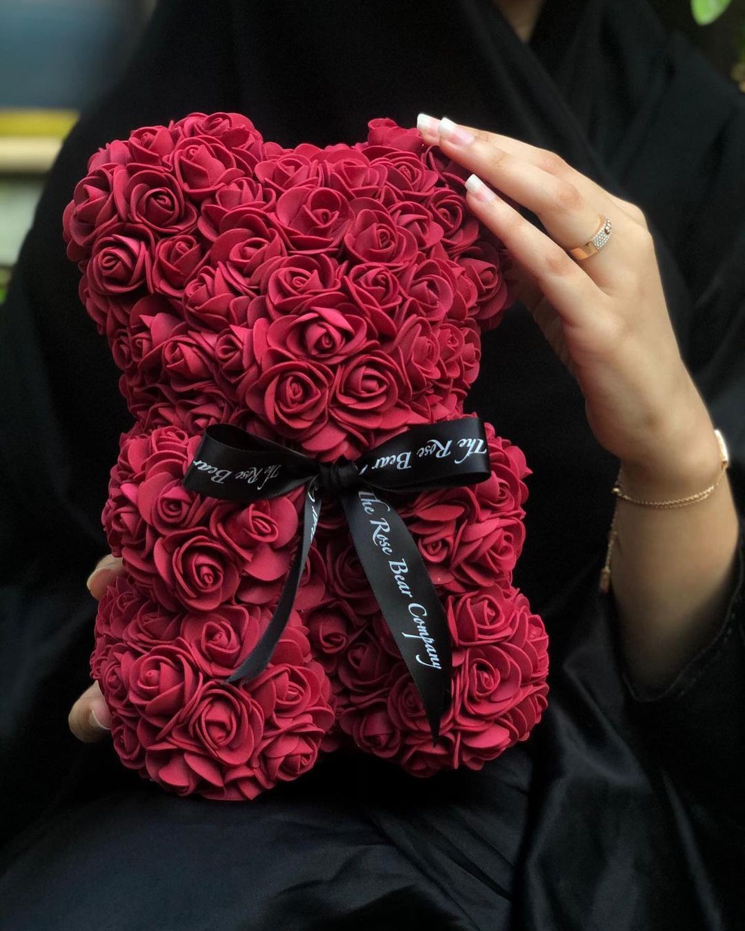 Maroon Rosebear 25cm