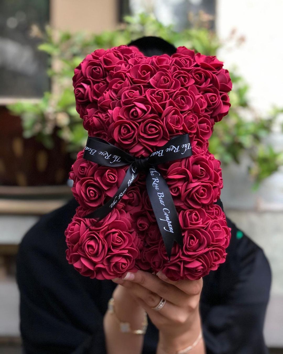 Maroon Rosebear 25cm