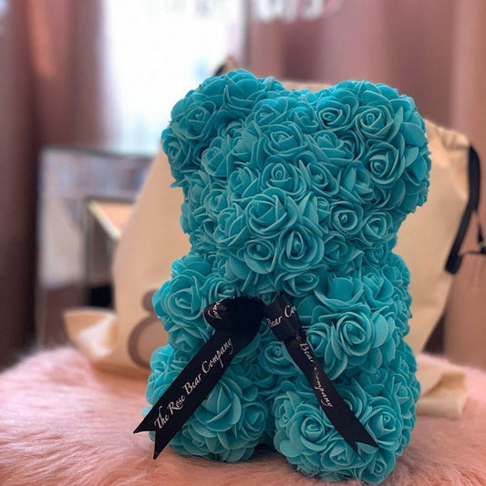 Turquoise Rosebear 25cm
