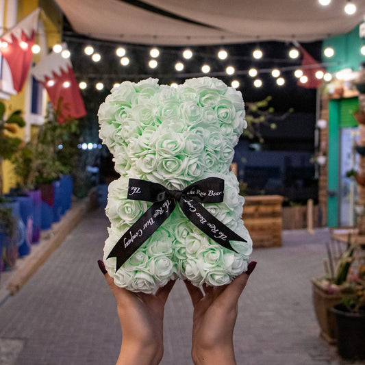 Lime green Rosebear 25cm