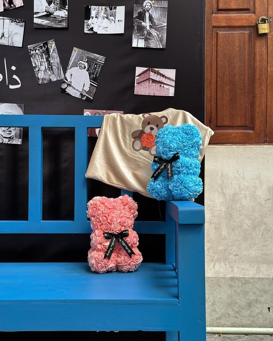 Baby blue Rosebear 25cm