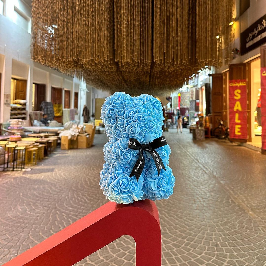 Baby blue Rosebear 25cm